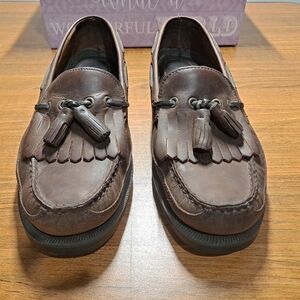 Bass Brown Tassel Loafers with Durable Soles